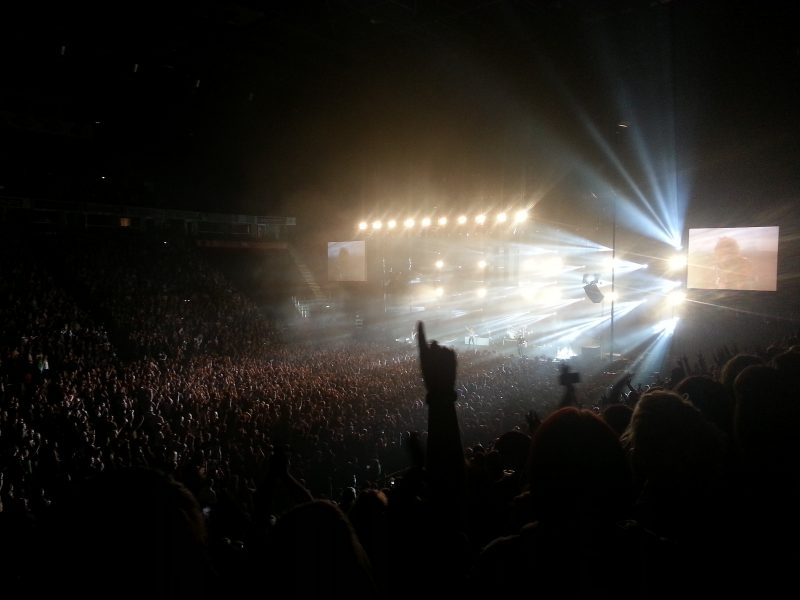 A big crowd watching a concert