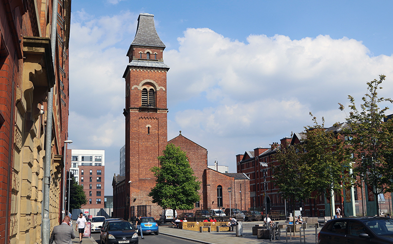 The tower of Halle St Peters in Ancoats