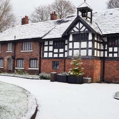 Clayton Hall in the snow