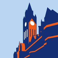 An abstract illustration of Manchester Town Hall. The Manchester Histories logo.