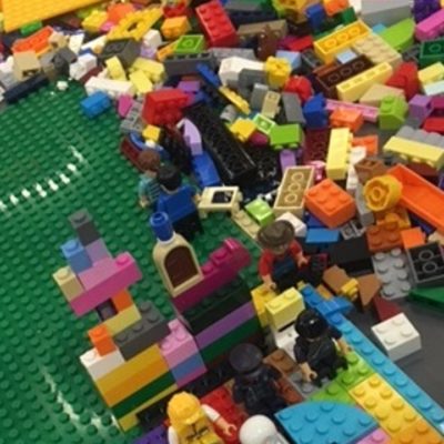 A big pile of brightly coloured Lego