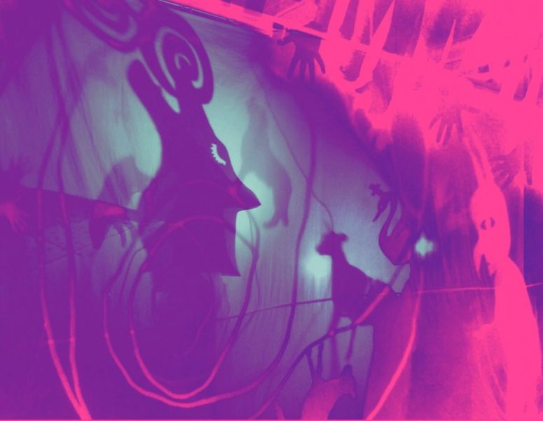 A shadow puppet show at Christmas.