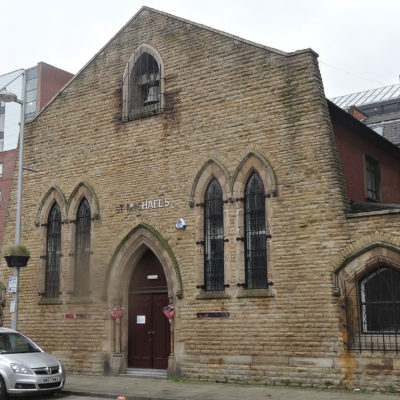 The outside of Halle St Michael's building in the daytime