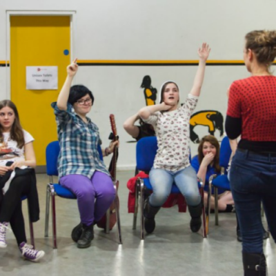 Young People engaging in a drama workshop