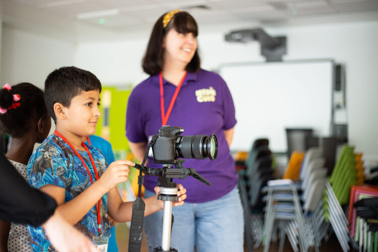 Child using camera